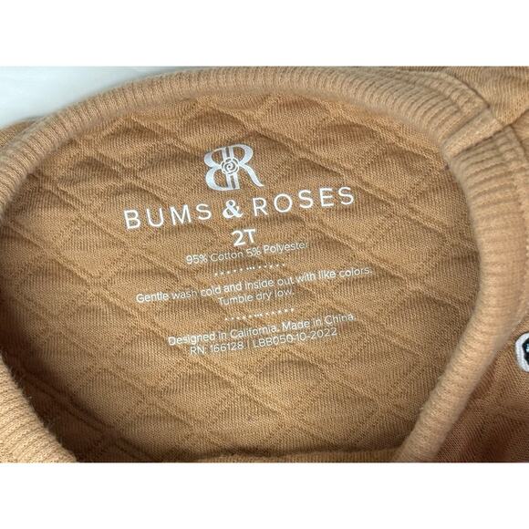 Bums & Roses Bamboo Quilted 2pc Pant Outfit 2T Bluey Patch Whimsigoth Casual - Picture 2 of 8